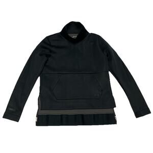 Under Armour Sweatshirt Womens Small Black Pin Dot Long Sleeve Move Drop tail